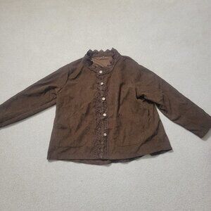 Women's Vintage Brown Corduroy Jacket, Size Medium